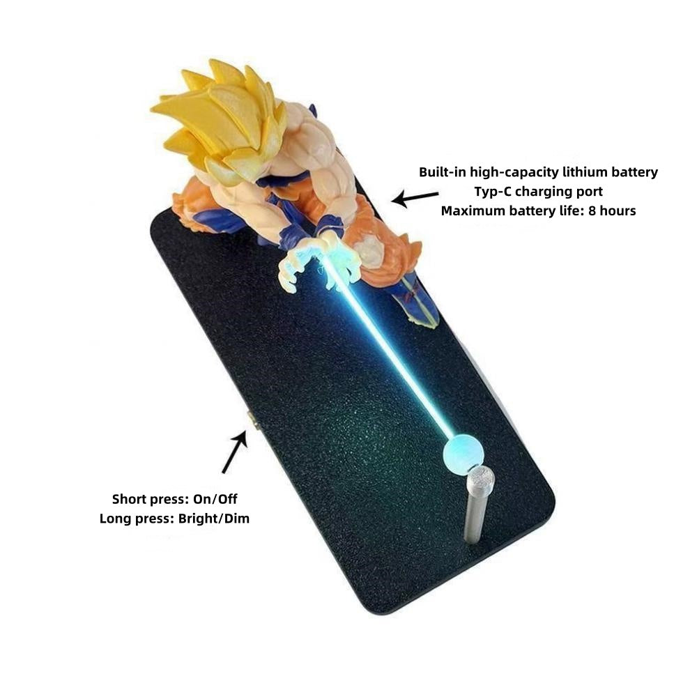 Dragon Ball Z Goku Kamehameha Night Light – Magnetic Ambient Lamp, Anime Figure Desk Decoration