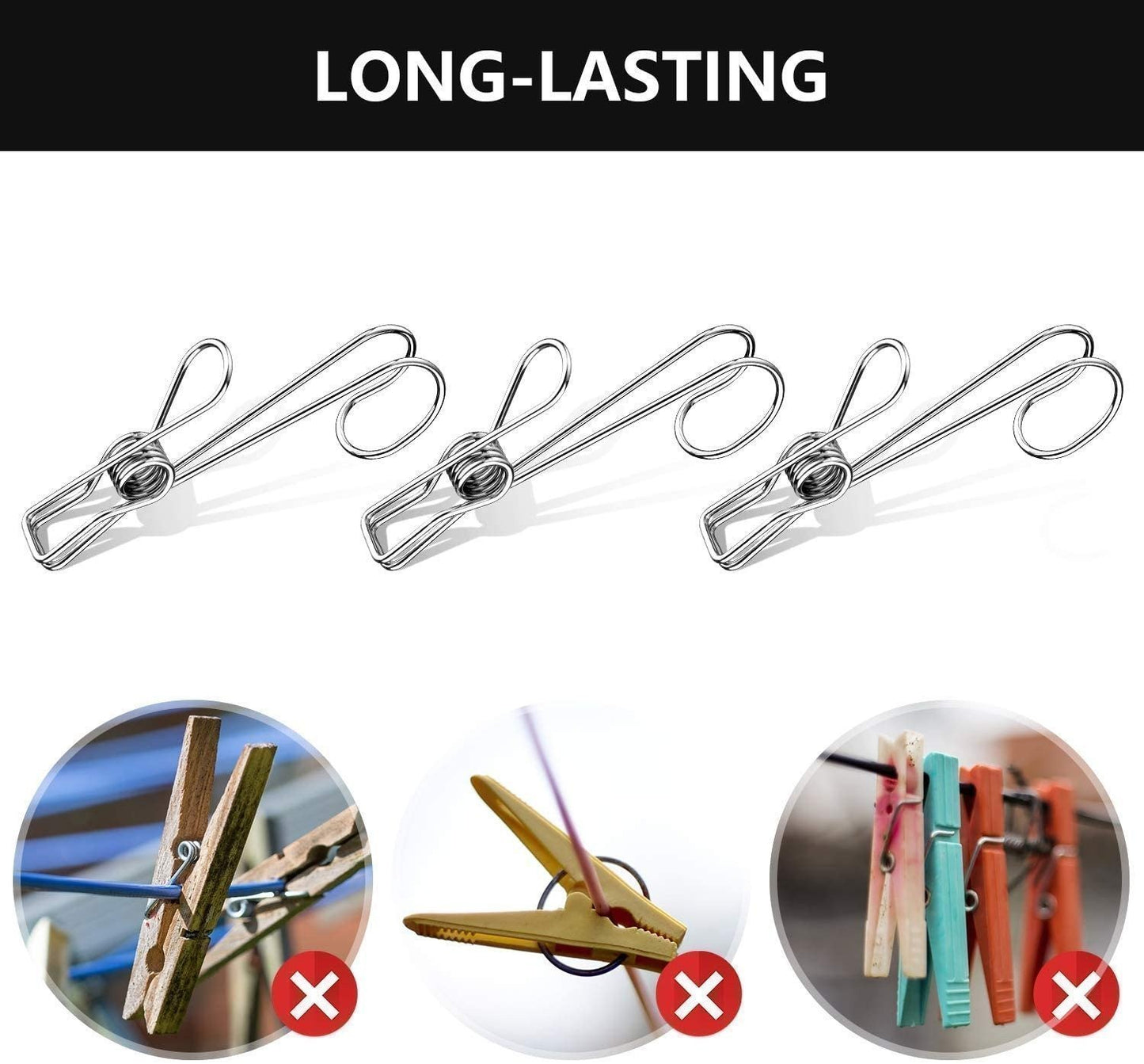Early Summer Hot Sale 49% OFF - 304 Stainless Steel Metal Long Tail Clip(6 pcs/set)BUY 3 GET 1 FREE NOW